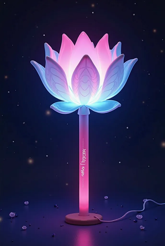 make for me kpop professional light stick for my fans like in idols in Lotos form and it should be my username somewhere KittyKA. (next to light stick should be box from that)