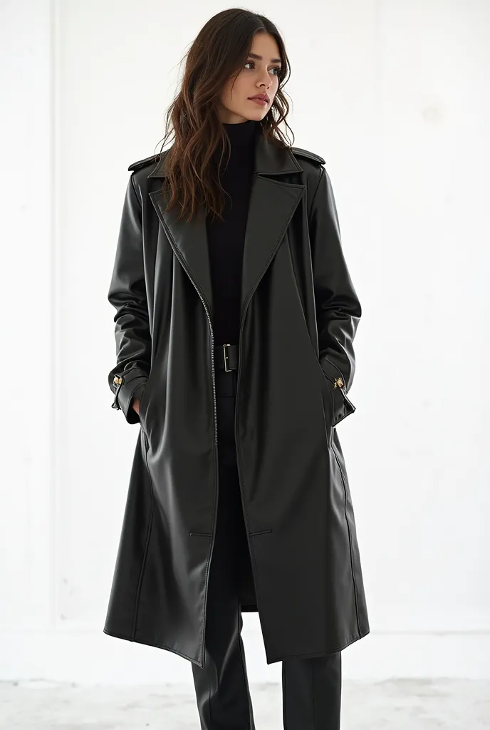 Cute phrase is there immeasurable beauty in being who you are.  Leather coat with white background