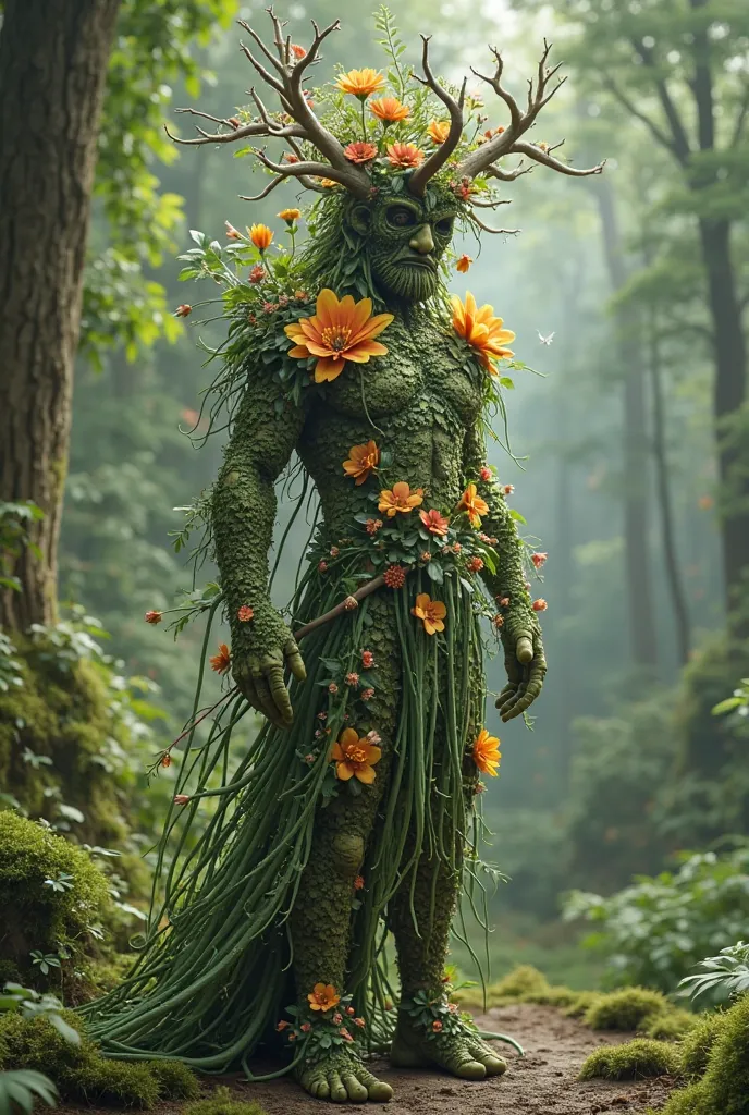 Make a Druid humanoid flower out of nature's clothing 