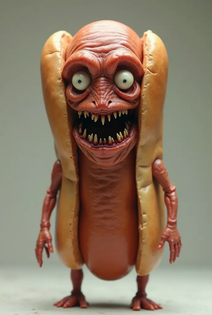 I want a pfp with a hot dog looking straight at the camera with a creepy face and no legs