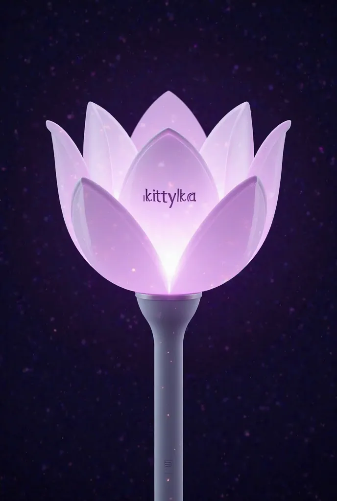 make me a professional lightstick like the Kpop idols in the shape of a Lotus. And somewhere there needs to be an inscription of my nickname KittyKA. Design it as if such a light stick really exists