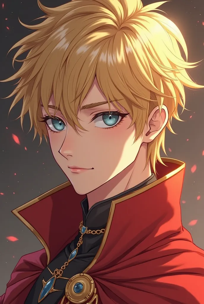 a close up of a cartoon character with a red cape, portrait of magical blond prince, beautiful androgynous prince, beautiful character painting, delicate androgynous prince, stunning character art, detailed anime character art, detailed digital anime art, ...