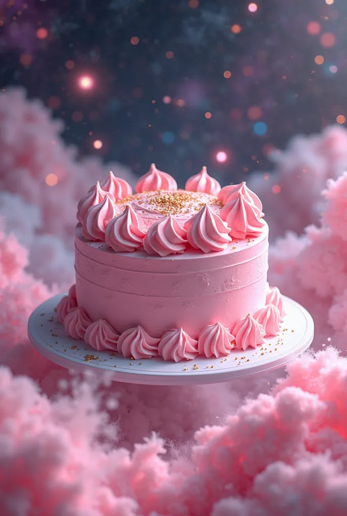 cake 3D render, planet, galaxy, 4K, pink atmosphere