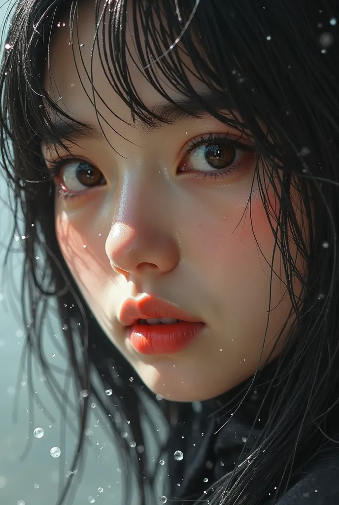 a photorealistic painting, {prompt}, by Gang Se-hwang, Artstation, photorealism, wet face, [ 4 k photorealism ], rain drops on face