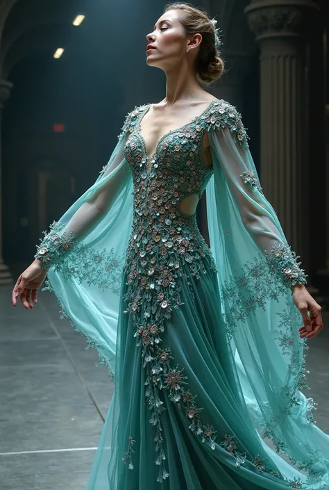 Create a ballet costume inspired by Peter Pan's mermaids