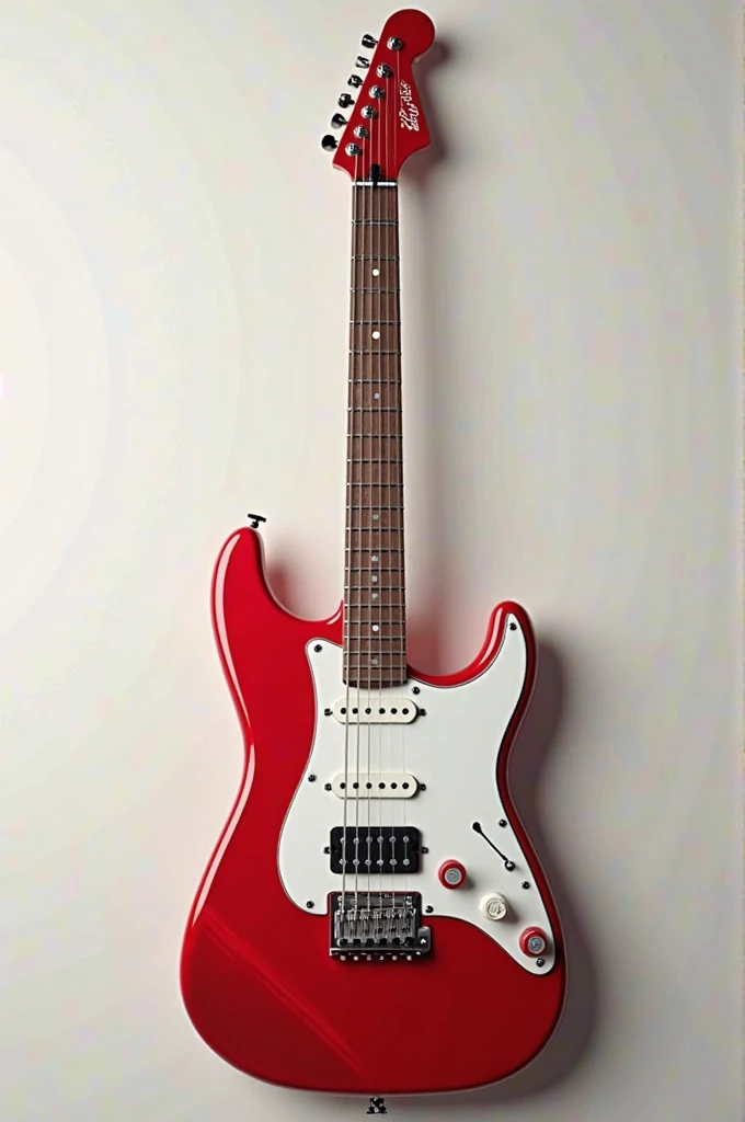 1:1 Full body, electric guitar, red and withe, ultra detailed, ultra hd 8k, ultra realistic 