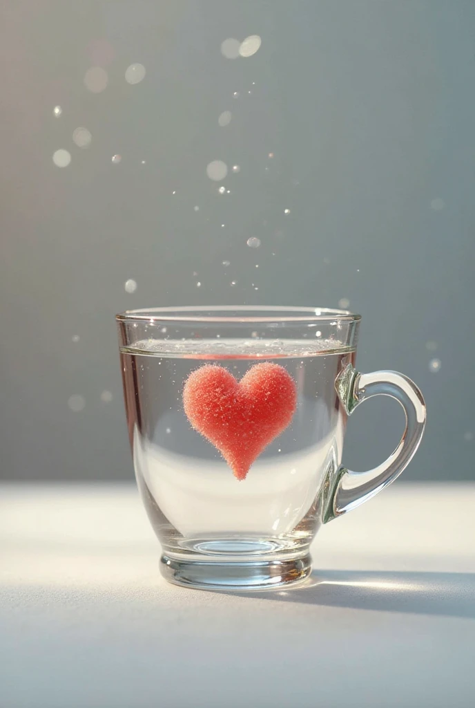 A glass cup with a heart inside 