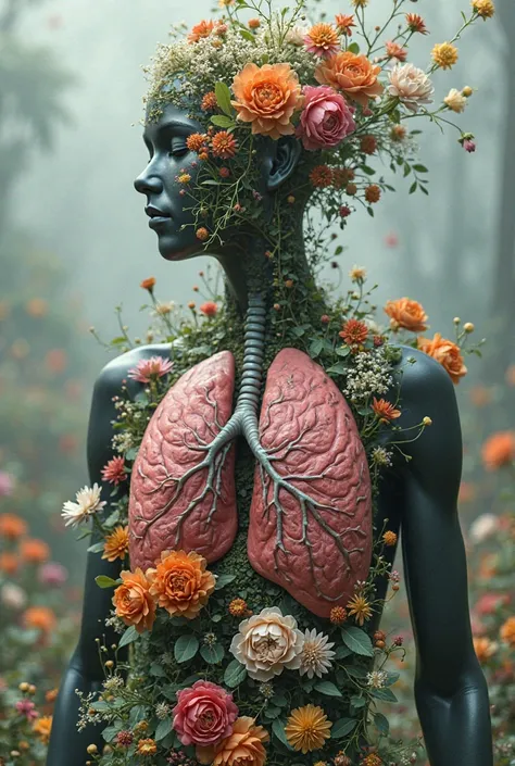 Lungs filled with flowers 