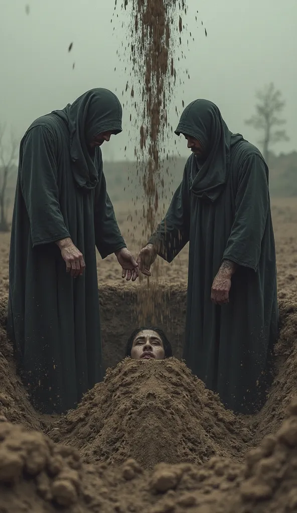 Executioners who throw soil on a person buried alive