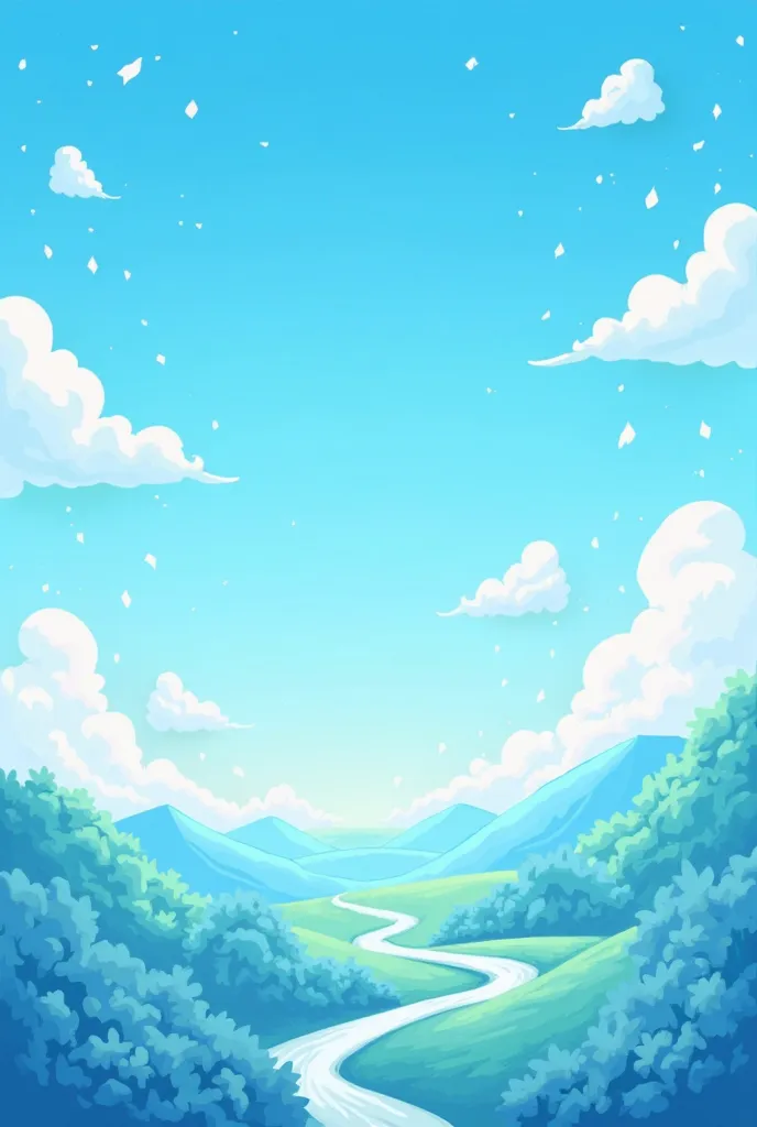 A Cartoon background with blue and white colors