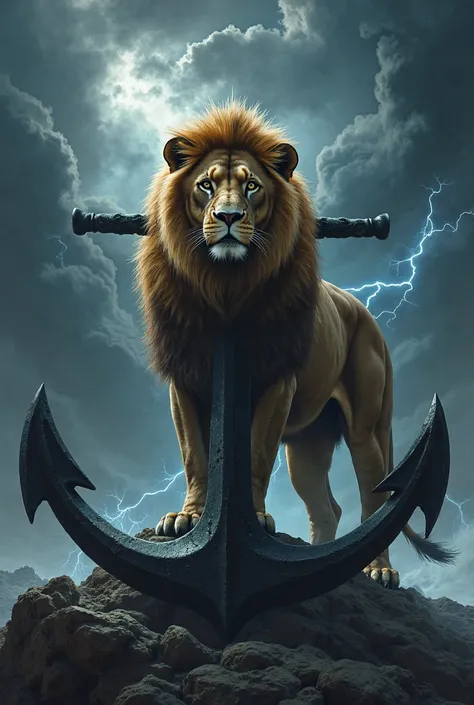 Lion with thunder and an anchor