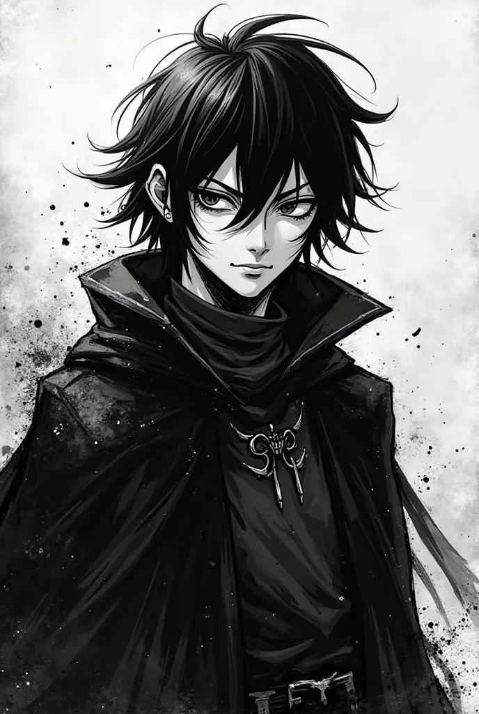 Black and white manga character 