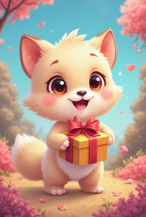 Create a photo for the Avatar The channel on the photo should be some cute animal with an NFT gift in hand like in a telegram 