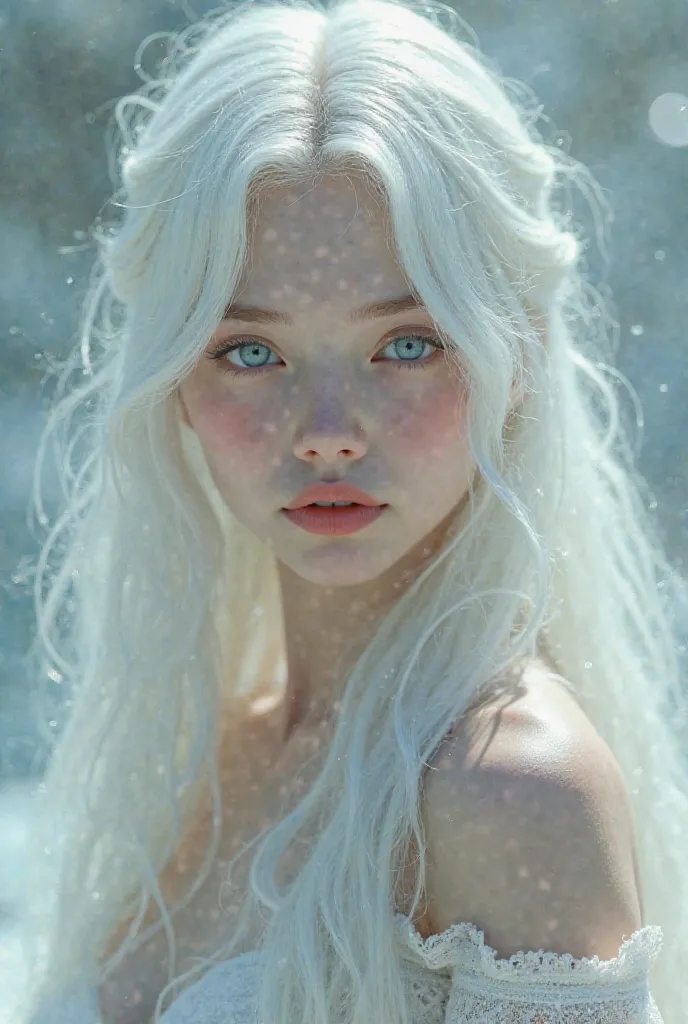 A beautiful girl like an athletic goddess test as white as snow her hair was totally white blue eyes sky blue so beautiful she was instead of Acella woman her body was controlled by a  perverted boy