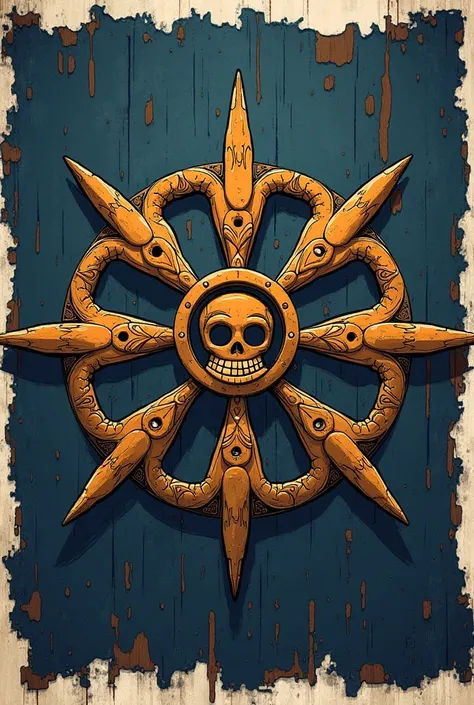 Redo, pirate flag style one piece 2d cartoon#### ** Shape and Background :**
- The flag has a traditional pirate shape, with irregular borders to give a rustic and intimidating aspect.
- The **Bottom** It is totally **therefore**,  symbolizing mystery , po...