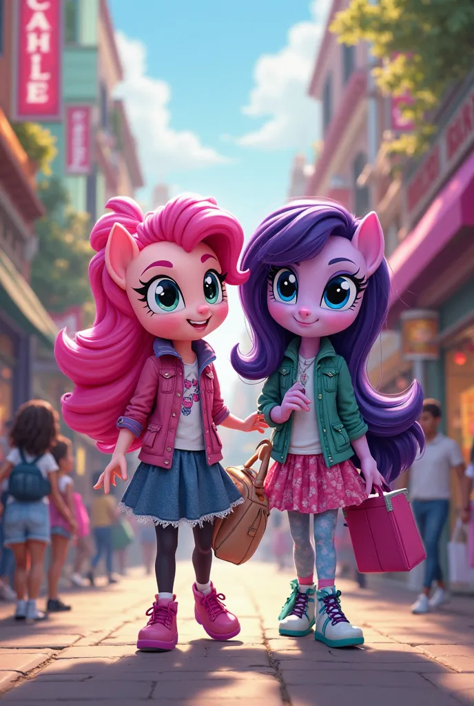 pinkie pie and Twilight sparkle ((equestria girls version)) going to shopping.