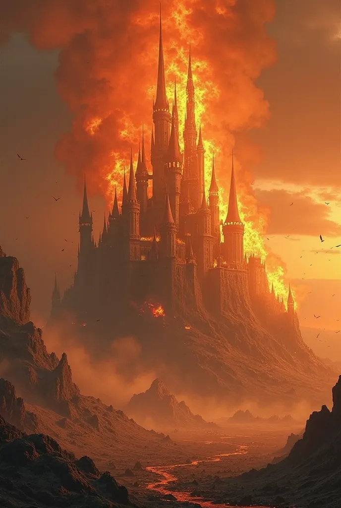 Giant burning castle