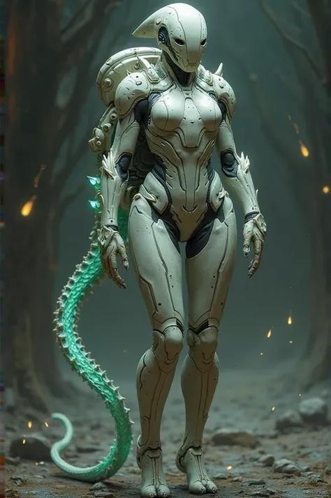 Here’s a detailed description of Helena in her exoskeleton, focusing on her appearance as she stands fully armored within the labyrinth. This builds on her character as developed in the story, incorporating her mutations and the gothic, alien aesthetic of ...