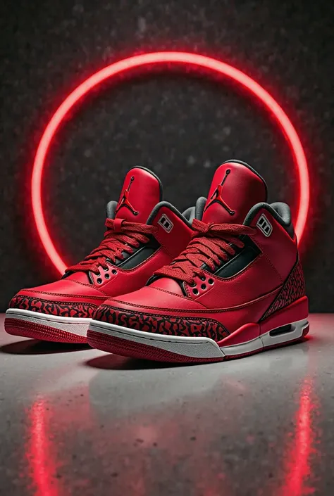 Create a logo for a sneaker store that says PrimeStep Cl and that has red Jordan 3 shoes and has a Gucci belt
