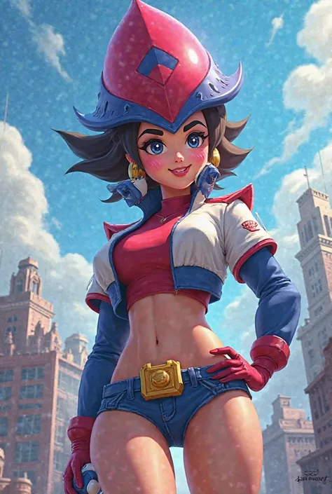 Janet, la colossale regina di Brawl Stars, she dominates the city with her majestic presence.

As tall as a mountain, her silhouette towers above the skyscrapers Skies, obscuring the band and casting an immense shadow over entire neighborhoods. The wind bl...