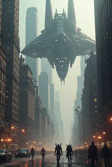 The  Yautja Predators ships landing in the New York city