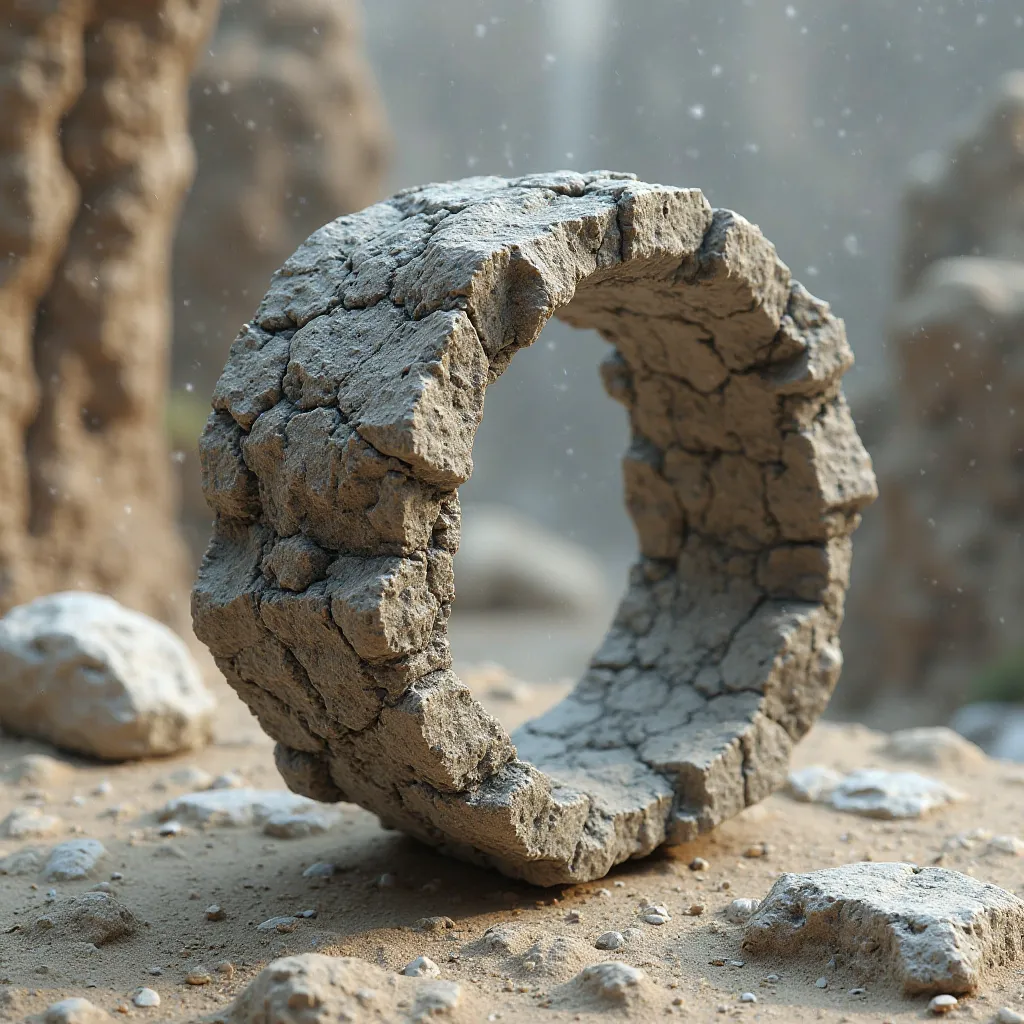 Generate a three-dimensional image of a ring, That represents Rock