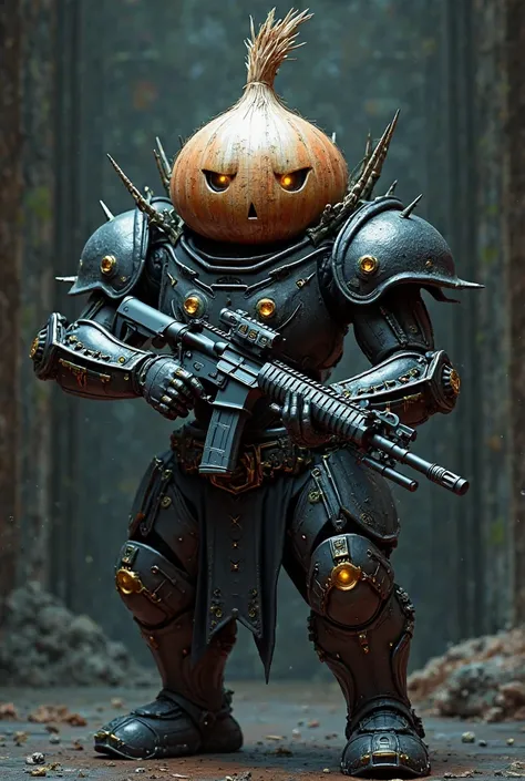 Onion with mask armor armed with an evil-faced M4