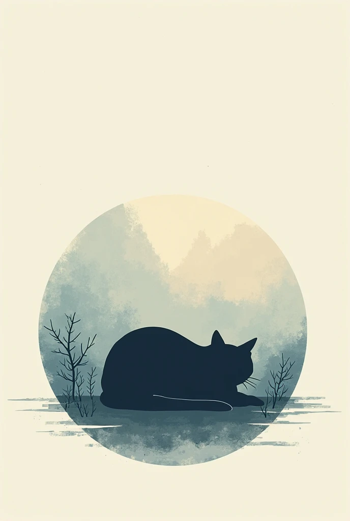 create a map in the silhouette of a cat lying down