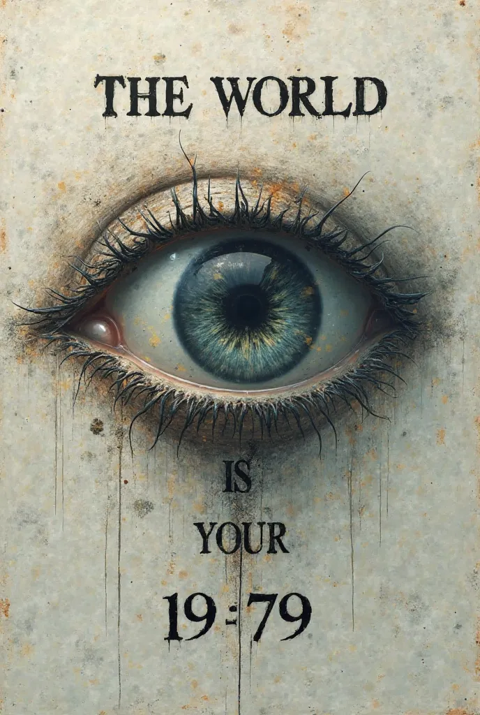 Make an eye in the center that above the eye says the world and below the eye say is your on the right side out of the eye say 19 and on the left side say 79