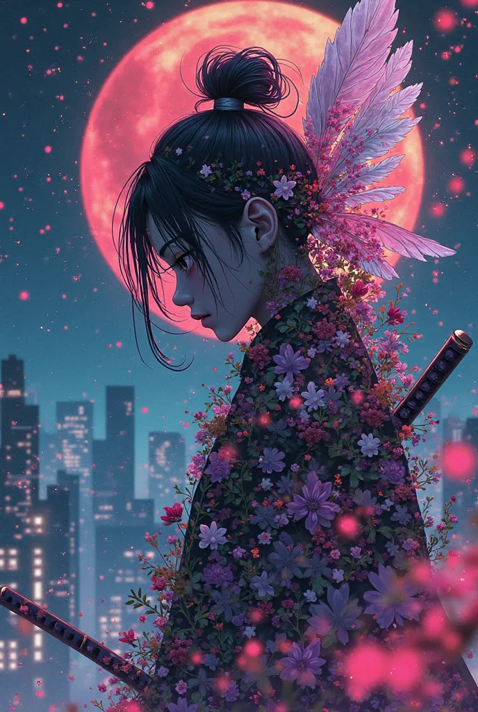  * Basics:
   * cyberpunk samurai, neon,  night city, exhaustive
   * A fairy made of flowers,  Fantastic, forest, Sparkle
   * a person who expresses abstract emotions, colorful, Contemporary Art, portrait
 * Add element :
   * cyberpunk samurai, neon,  n...