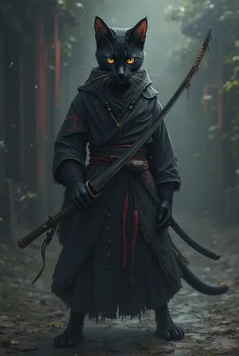 Ninja cat with katana