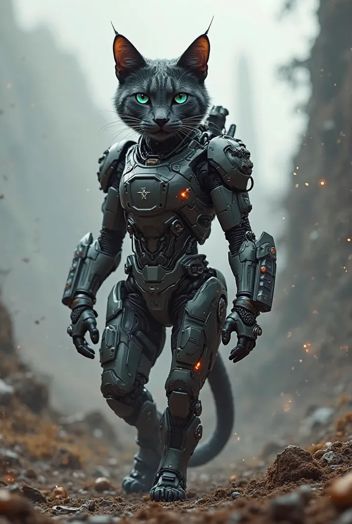 Cyborg cat warrior