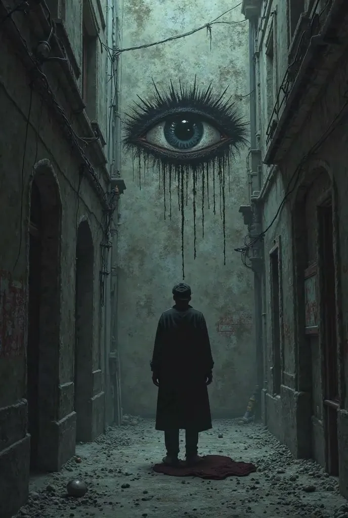 A murder whose evidence is an eye symbol engraved on the wall. The victim is a man whose eye is quickly engraved in a deserted alley. It must contain some kind of mystery in a black coat