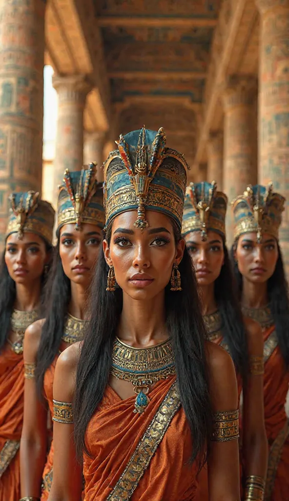 Egyptians wearing makeup in ancient Egypt,  ultra real and professional images