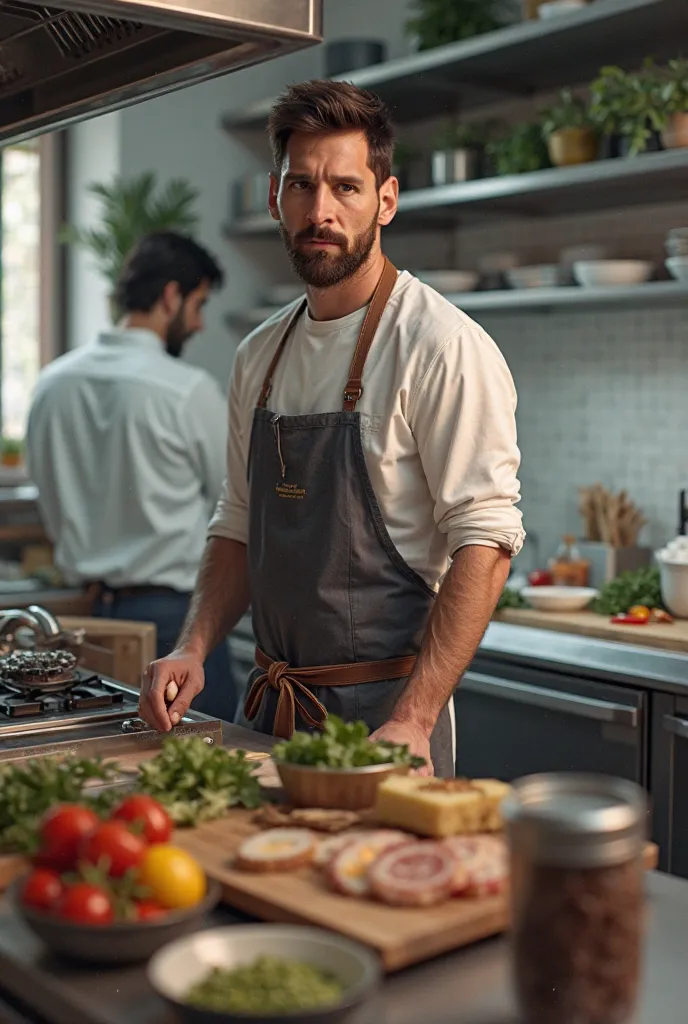 Lionel Messi cooking 
