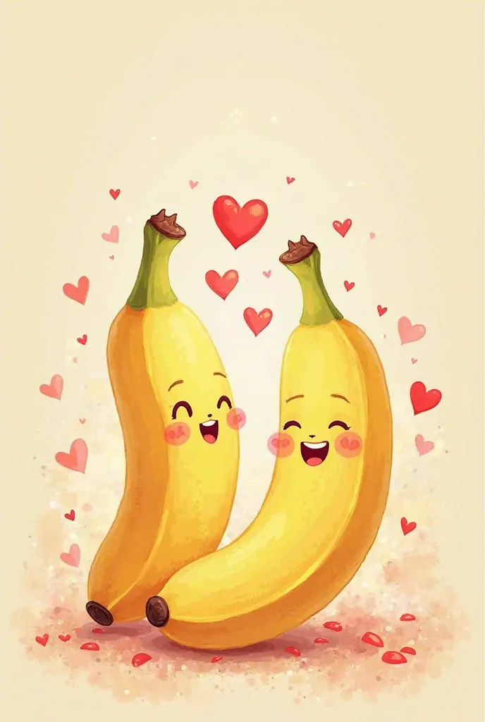 Bananas in love full of hearts 
