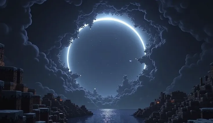 Hello.
Do it,  please, project design picture for the Minecraft.
You need to make a rift in the sky, that shows destroyed space and the moon
Stylistics: Minecraft
1. Image size is not important
2. The background of the rift should be PNG( transparent ), to...