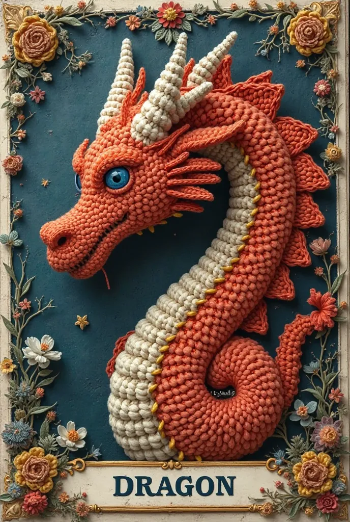 You could make a card the size of the tarot cards? The tarot is a dragon, I would like you to create a card of a crocheted dragon representing the tarot card of the tarot (write on the bottom hanging in Portuguese and in the witches' languages)