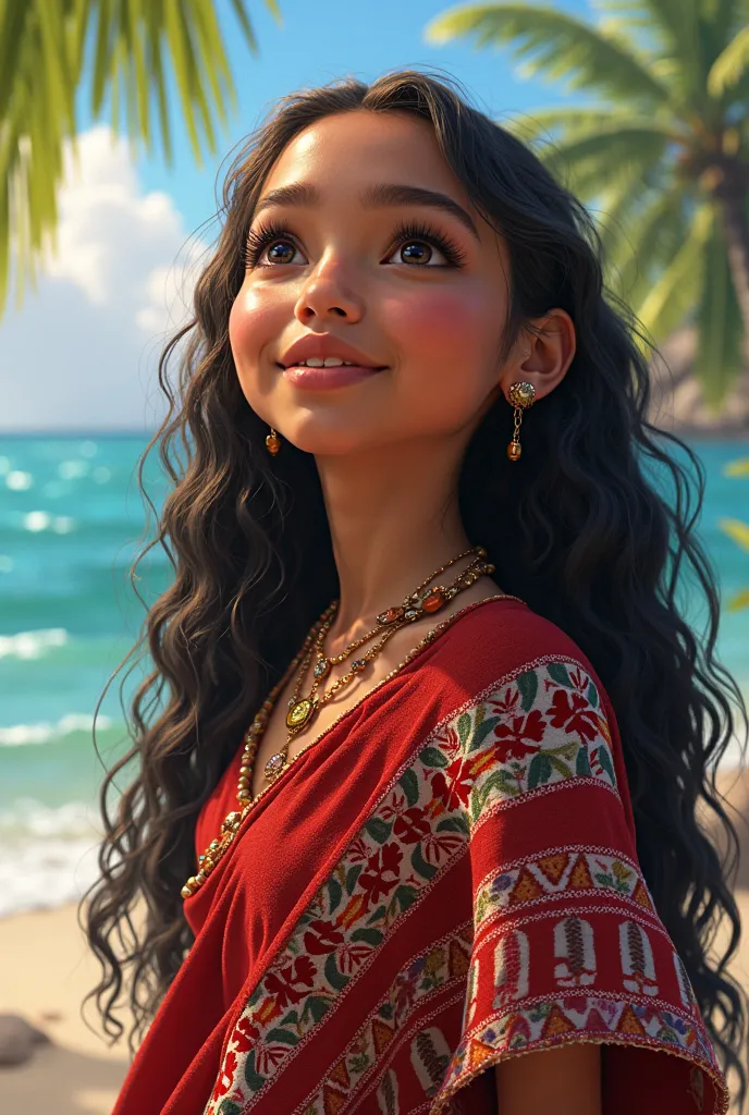 A baby Moana with the Peruvian coat of arms