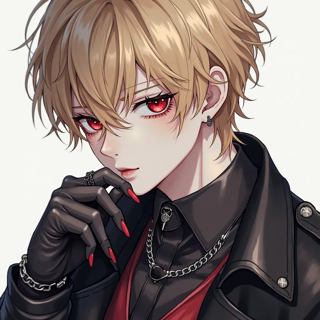 (best quality, super high definition, Photorealistic: 1.39),   bright and brightly colored please stick out  , STUDIO LIGHTING,  romantic expression , A strong man,  has a delicate and beautiful face . adult male、short blondes look great with gothic makeup...