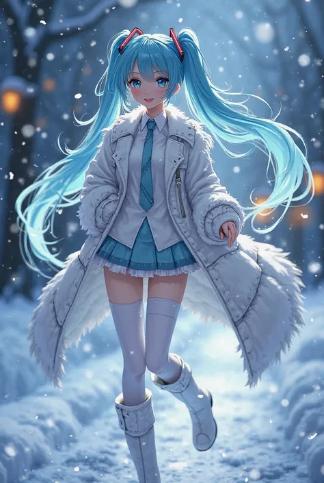  Hatsune Miku,((masterpiece)), (Highest quality), ( exhaustive), (1 person), (Internal Data Stream) light blue gradation hair, Sparkling blue eyes,  straight hair , I'm wearing a modern white shirt and white coat,  covered with data particles , Locked arou...