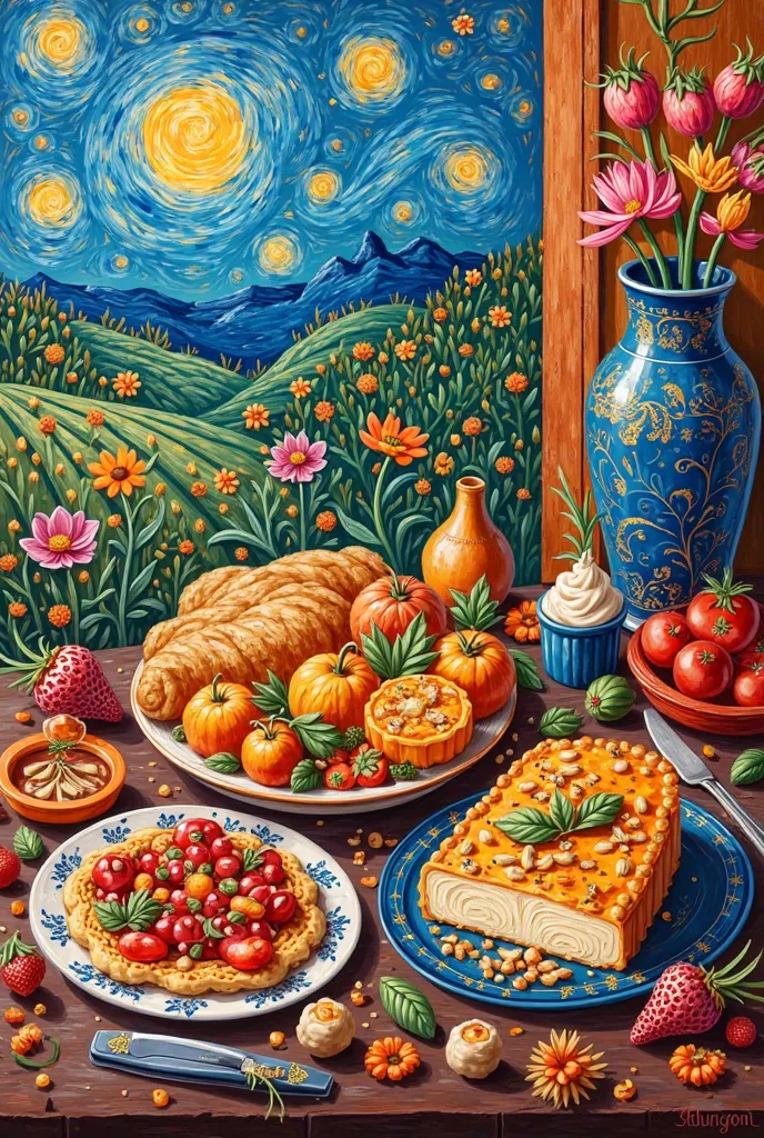 Van Gogh and Raoul Dufy food painting