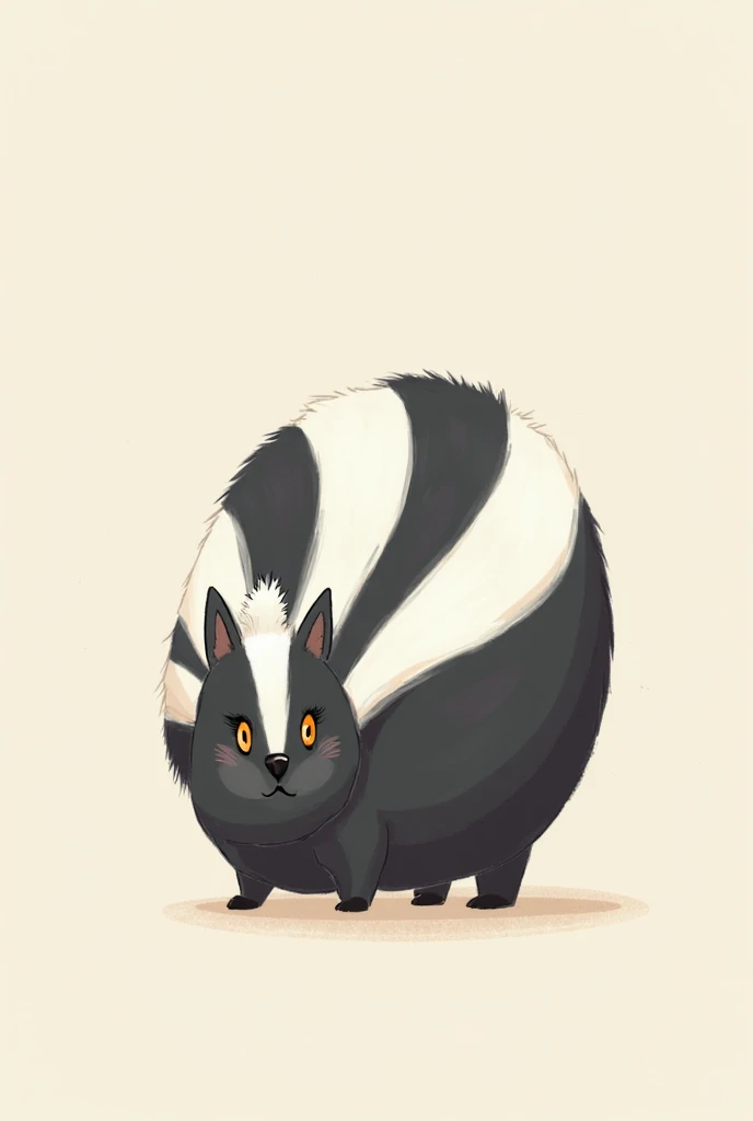 Create me an image of skunk faced all the way to the left, make it look Simple and he needs to be on four legs