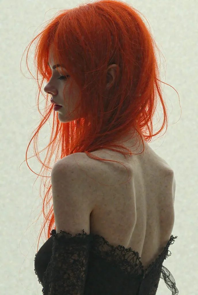  red hair, white, Skinny without showing her face