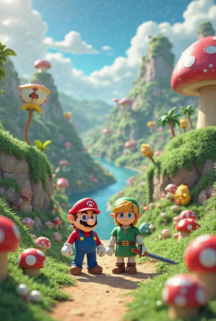 Mario Bros. and Link in the Mushroom Kingdom 