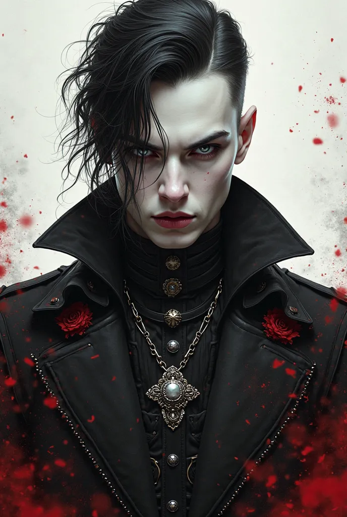 Goth man white and red background wallpaper