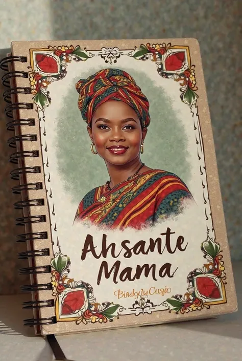 Give me an example of a notebook with a picture of the President of the United Republic of Tanzania Samia Suluhu Hassan and it has the name AHSANTE MAMA