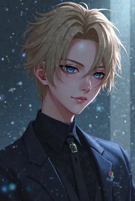 very close but make him seductive eyes, with eyeliner and the lashes have to be BLONDE, make him similar to Ryusei Shidou from Blue Lock