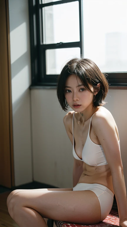 ((Cinema Lighting),(natural light),(High Artistic Quality),( artistic),( Genuineと見分けがつかない ), nsfw, RAW photo,Genuine,Genuine,Hi-Res,RAW photo, masterpiece, beautiful, one girl,  girl with a cute face like a Japanese idol、((Baby Face、 cool face、Small face:1...