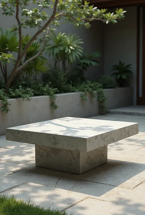 Create a table out of stone as in the image, remove all items from it 